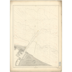 Reproduction carte marine ancienne - 3597 - PORT SAID (Abords) - EGYPTE (Côte Nord) - MEDITERRANEE, AFRIQUE (Côte Nord) - (1877