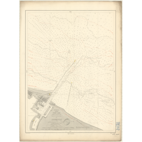Reproduction carte marine ancienne - 3597 - PORT SAID (Abords) - EGYPTE (Côte Nord) - MEDITERRANEE, AFRIQUE (Côte Nord) - (1877 Reproduction carte marine ancienne - 3597 - PORT SAID (Abords) - EGYPTE (Côte Nord) - MEDITERRANEE, AFRIQUE (Côte Nord) - (1877