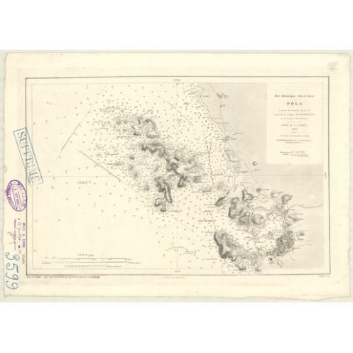 Carte marine ancienne - 3599 - ISTRIE, POLA (Port) - YOUGOSLAVIE - MEDITERRANEE, ADRIATIQUE (Mer) - (1877 - ?)