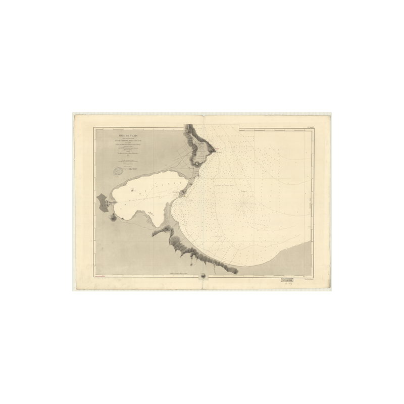 Reproduction carte marine ancienne - 3603 - TUNIS (Baie) - TUNISIE - MEDITERRANEE, AFRIQUE (Côte Nord) - (1878 - 1887)