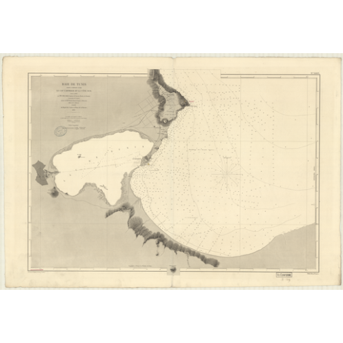 Carte marine ancienne - 3603 - TUNIS (Baie) - TUNISIE - MEDITERRANEE, AFRIQUE (Côte Nord) - (1878 - 1887)