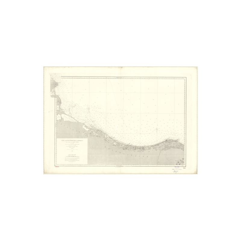 Reproduction carte marine ancienne Shom - 3604 - d'ERBA, TRIPOLI - TUNISIE,LIBYE - MEDITERRANEE,AFRIQUE (Côte Nord) - (