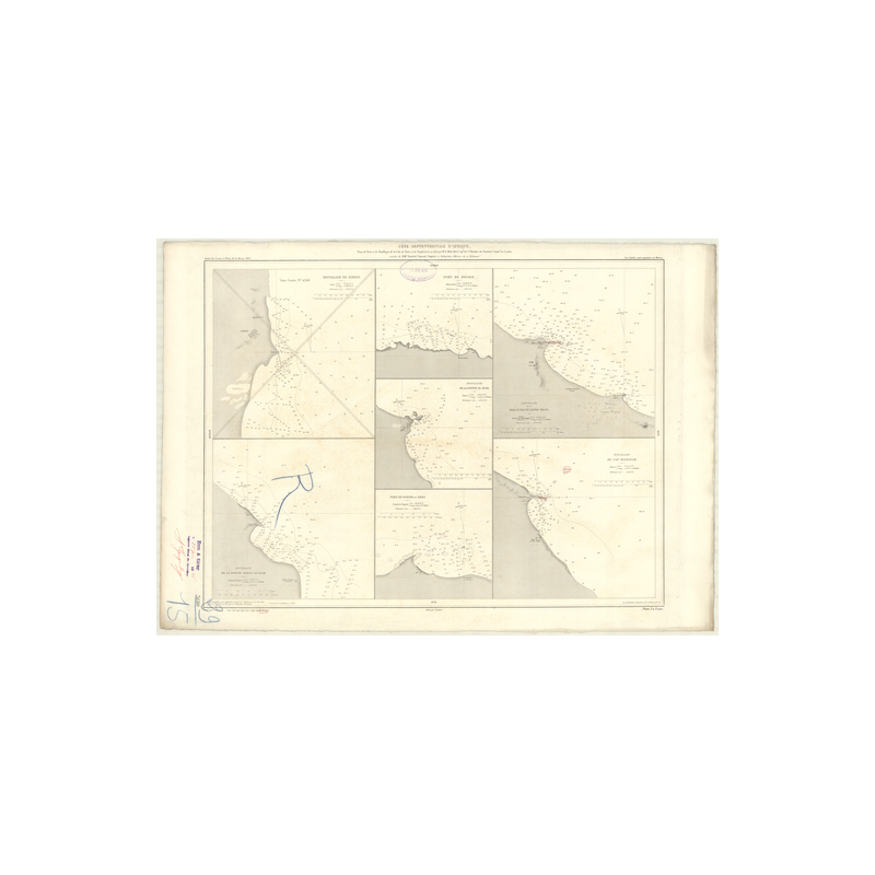 Reproduction carte marine ancienne - 3610 - ZARZIS (Mouillage) - TUNISIE - MEDITERRANEE, AFRIQUE (Côte Nord) - (1878 - 1980)