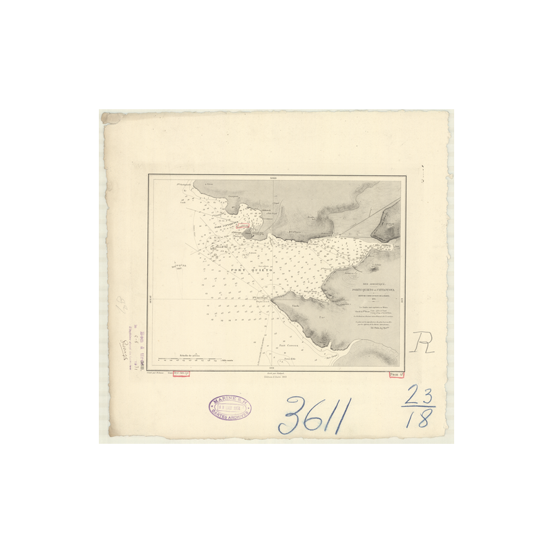 Reproduction carte marine ancienne Shom - 3611 - QUIETO (Port), CITTANUOVA (Port) - YOUGOSLAVIE - MEDITERRANEE,ADRIATIQU