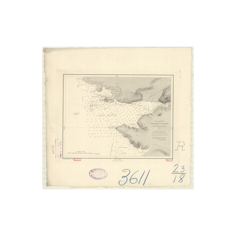 Reproduction carte marine ancienne - 3611 - QUIETO (Port), CITTANUOVA (Port) - YOUGOSLAVIE - MEDITERRANEE, ADRIATIQUE (Mer) - (1