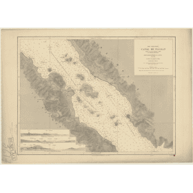 Reproduction carte marine ancienne Shom - 3617 - pASMAN (Détroit) - YOUGOSLAVIE - MEDITERRANEE,ADRIATIQUE (Mer) - (1878