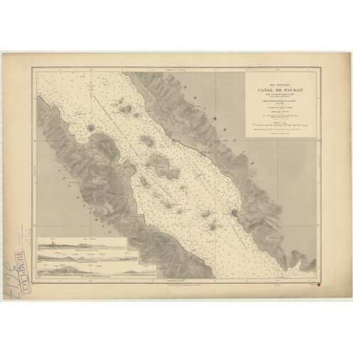 Reproduction carte marine ancienne Shom - 3617 - pASMAN (Détroit) - YOUGOSLAVIE - MEDITERRANEE,ADRIATIQUE (Mer) - (1878