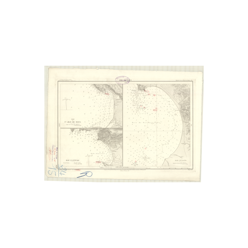 Reproduction carte marine ancienne Shom - 3620 - SAN GIOVANNI MEDUA (Port) - YOUGOSLAVIE - MEDITERRANEE,ADRIATIQUE (Mer)