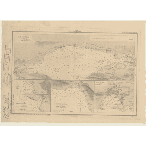 Reproduction carte marine ancienne Shom - 3621 - d'I CASTELLI (Canal) - YOUGOSLAVIE - MEDITERRANEE,ADRIATIQUE (Mer) - (1