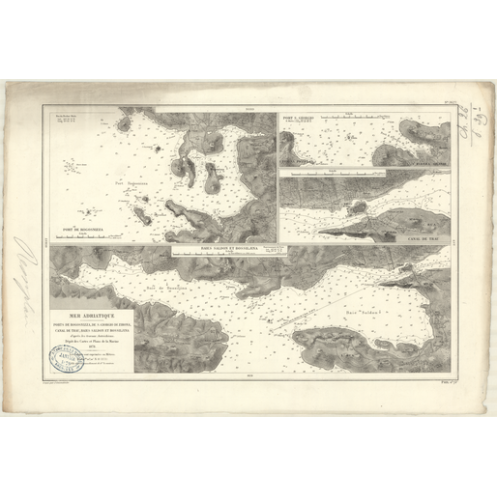 Carte marine ancienne - 3627 - ROGOSNIZZA (Port) - YOUGOSLAVIE - MEDITERRANEE, ADRIATIQUE (Mer) - (1878 - ?)