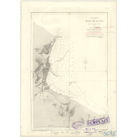 Reproduction carte marine ancienne Shom - 3638 - IONIENNES (îles), ZANTE (Baie) - GRECE (Côte Ouest) - MEDITERRANEE,IO