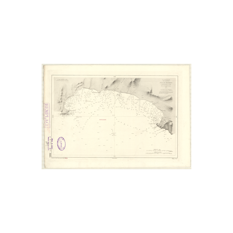 Reproduction carte marine ancienne Shom - 3645 - MAZARRON (Anse), SUBIDA (Mouillage) - Espagne (Côte Sud-Est) - MEDITER