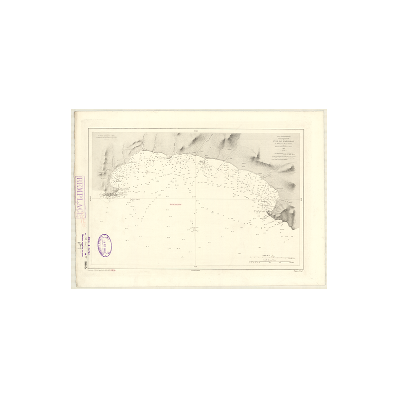 Reproduction carte marine ancienne - 3645 - MAZARRON (Anse), SUBIDA (Mouillage) - ESPAGNE (Côte Sud-Est) - MEDITERRANEE - (1878