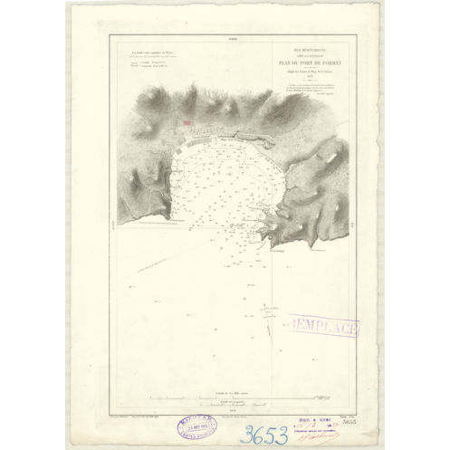 Carte marine ancienne - 3653 - pORMAN (Port) - Espagne (Côte Sud-Est) - MEDITERRANEE - (1878 - ?)