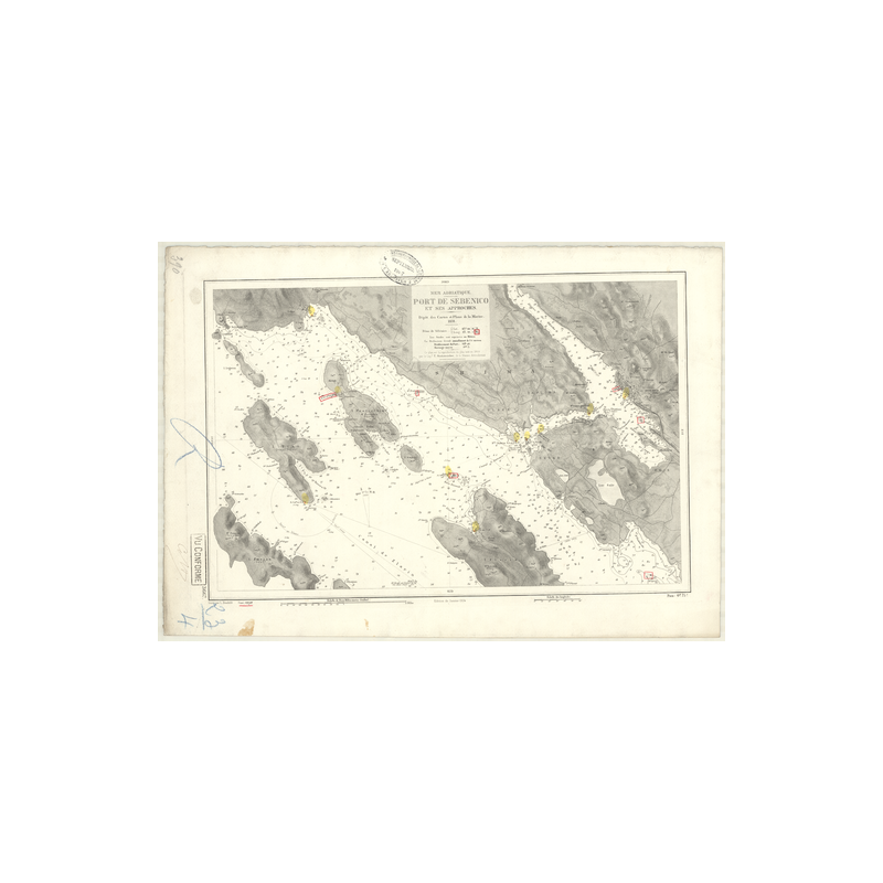 Carte marine ancienne - 3667 - SEBENICO (Abords) - YOUGOSLAVIE - MEDITERRANEE, ADRIATIQUE (Mer) - (1878 - 1974)