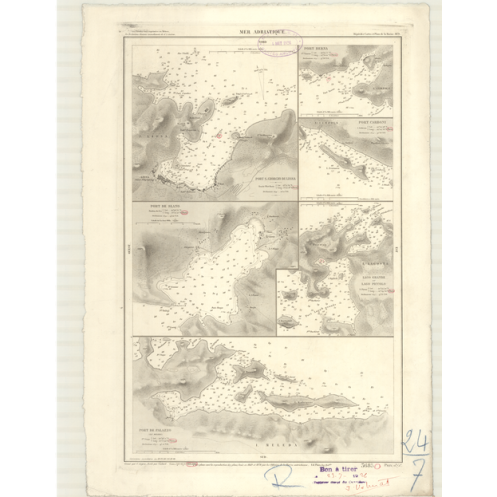 Reproduction carte marine ancienne - 3685 - SAN GIORGIO DI LISSA (Port) - YOUGOSLAVIE - MEDITERRANEE, ADRIATIQUE (Mer) - (1879 - Reproduction carte marine ancienne - 3685 - SAN GIORGIO DI LISSA (Port) - YOUGOSLAVIE - MEDITERRANEE, ADRIATIQUE (Mer) - (1879 -