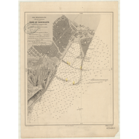 Reproduction carte marine ancienne - 4234 - BARCELONE (Port) - ESPAGNE (Côte Est) - MEDITERRANEE - (1888 - ?)