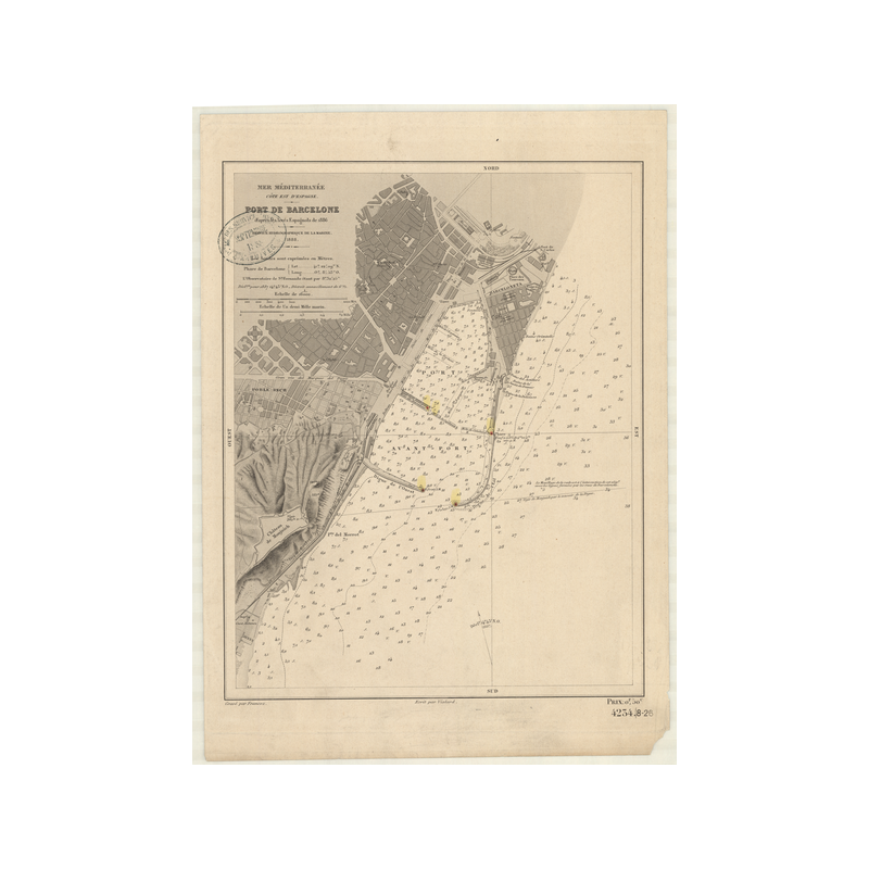 Reproduction carte marine ancienne - 4234 - BARCELONE (Port) - ESPAGNE (Côte Est) - MEDITERRANEE - (1888 - ?)