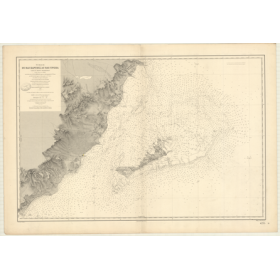 Reproduction carte marine ancienne - 4235 - KERKENAH (îles), KAPUDIA (Ras), UNGHA (Ras) - TUNISIE - MEDITERRANEE, AFRIQUE (Côte