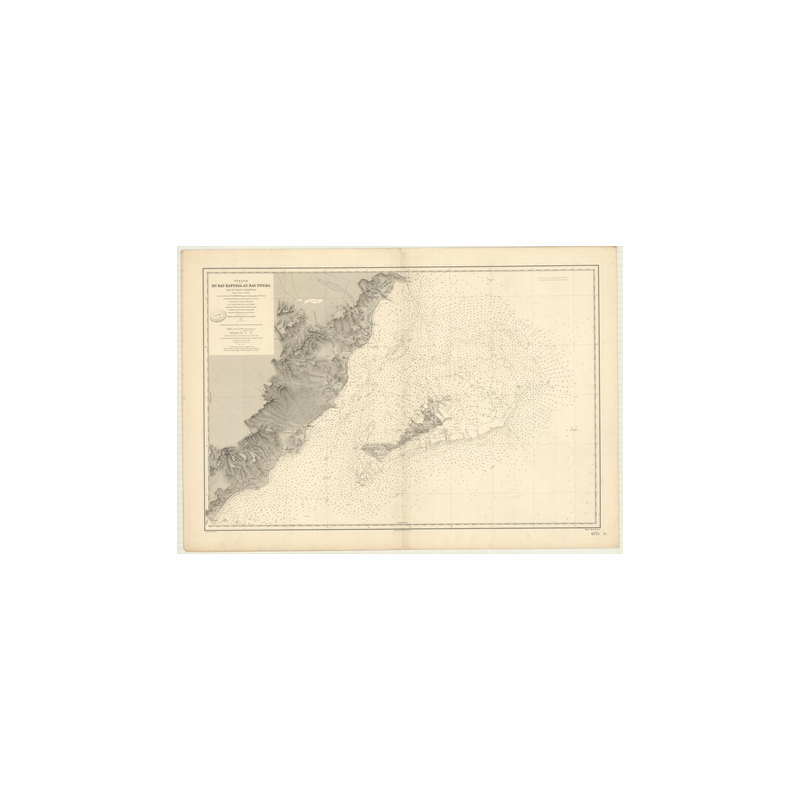 Reproduction carte marine ancienne - 4235 - KERKENAH (îles), KAPUDIA (Ras), UNGHA (Ras) - TUNISIE - MEDITERRANEE, AFRIQUE (Côte