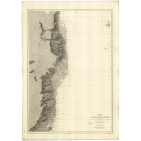 Reproduction carte marine ancienne Shom - 4936 - CORSE (Côte Est), BASTIA, pORTO, VECCHIO - FRANCE (Côte Sud) - MEDITE