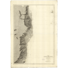 Reproduction carte marine ancienne - 4936 - CORSE (Côte Est), BASTIA, PORTO, VECCHIO - FRANCE (Côte Sud) - MEDITERRANEE, TYRRHEN