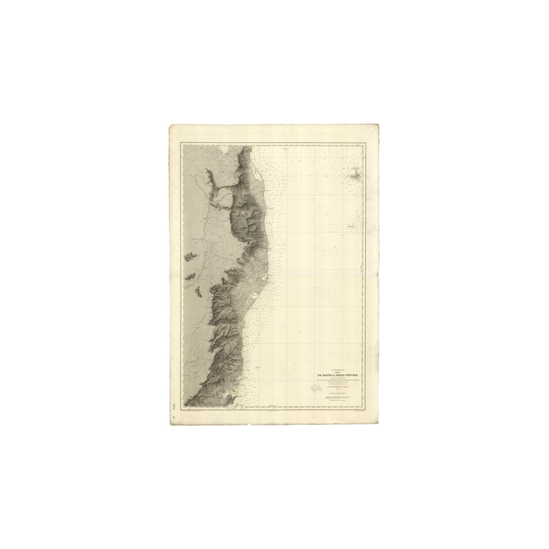 Carte marine ancienne - 4936 - CORSE (Côte Est), BASTIA, PORTO, VECCHIO - FRANCE (Côte Sud) - MEDITERRANEE, TYRRHENIENNE (Mer) -