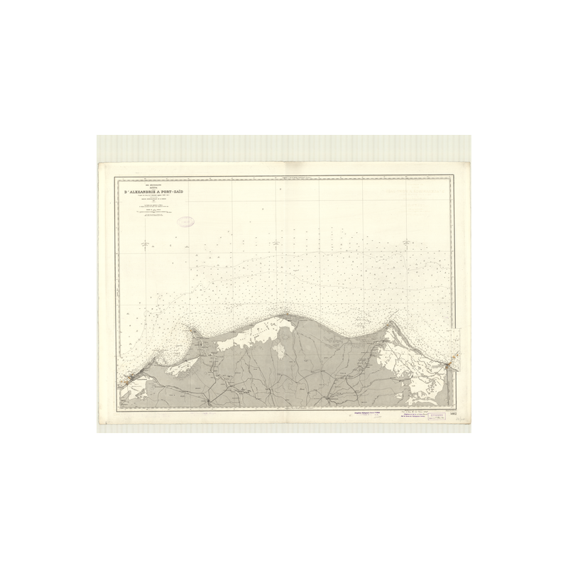 Reproduction carte marine ancienne Shom - 5662 - ALEXANDRIE, pORT SAID - (1927 - 1993)