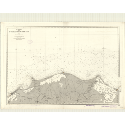 Reproduction carte marine ancienne Shom - 5662 - ALEXANDRIE, pORT SAID - (1927 - 1993)