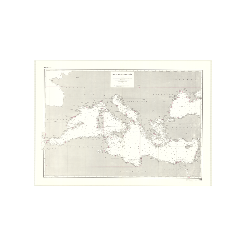 Reproduction carte marine ancienne Shom - 5705 - MEDITERRANEE - (1930 - ?)