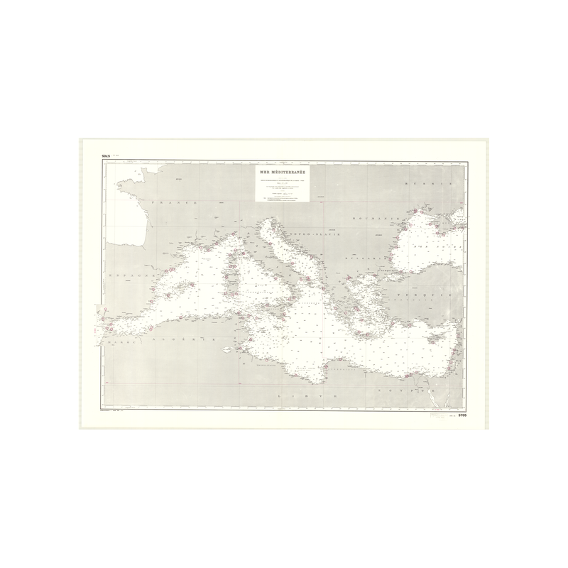 Carte marine ancienne - 5705 - MEDITERRANEE - (1930 - ?)