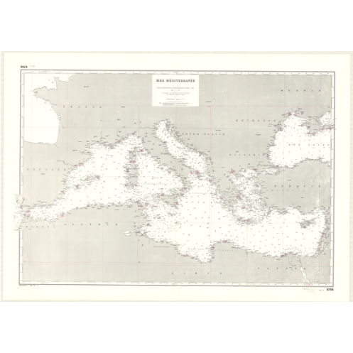Reproduction carte marine ancienne - 5705 - MEDITERRANEE - (1930 - ?) Reproduction carte marine ancienne - 5705 - MEDITERRANEE - (1930 - ?)