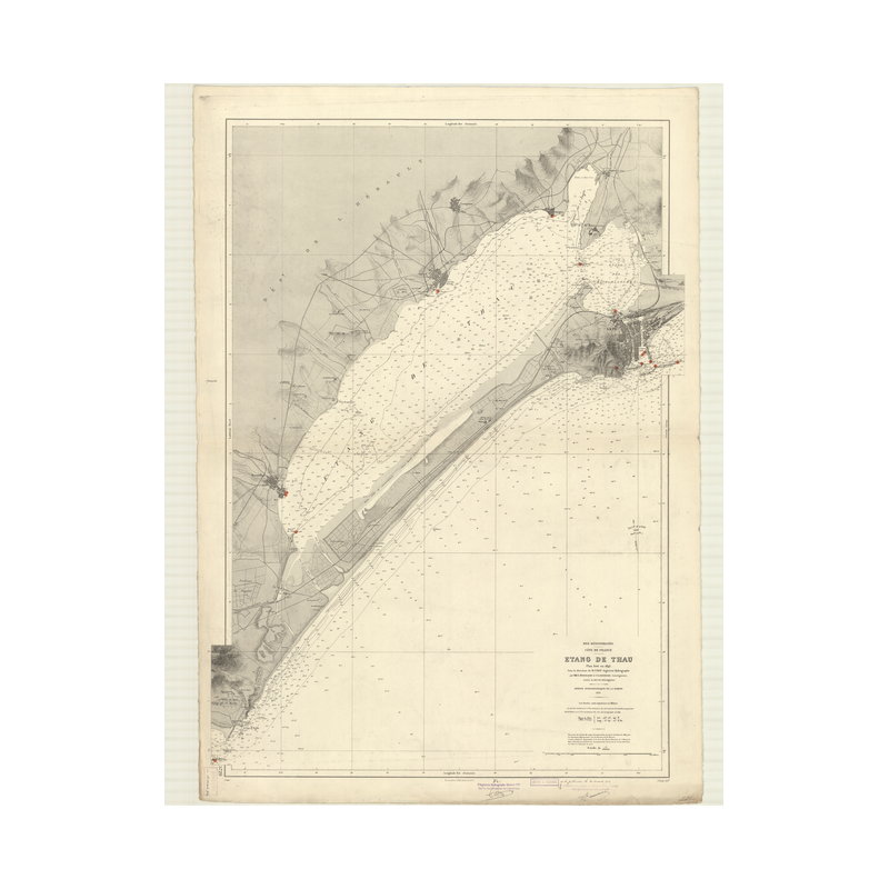 Reproduction carte marine ancienne Shom - 5729 - LION (Golfe), THAU (Etang) - FRANCE (Côte Sud) - MEDITERRANEE - (1932