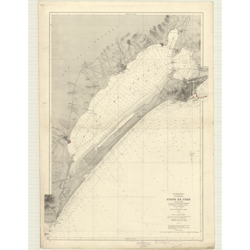Reproduction carte marine ancienne Shom - 5729 - LION (Golfe), THAU (Etang) - FRANCE (Côte Sud) - MEDITERRANEE - (1932