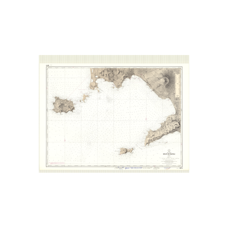 Carte marine ancienne - 6711 - NAPOLI (Golfe) - ITALIE (Côte Ouest) - MEDITERRANEE - (1977 - ?)