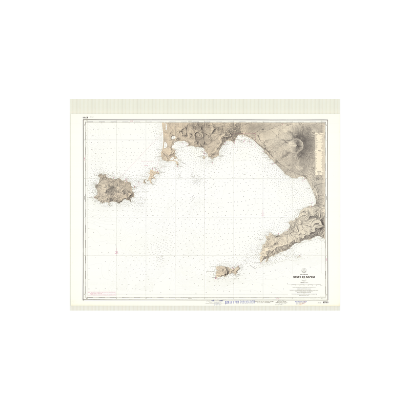 Reproduction carte marine ancienne - 6711 - NAPOLI (Golfe) - ITALIE (Côte Ouest) - MEDITERRANEE - (1977 - ?)