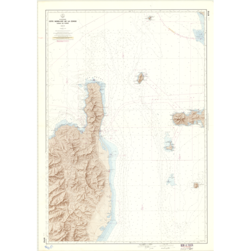 Reproduction carte marine ancienne Shom - 6713 - CORSE (Côte Nord-Est), CORSE (Canal) - FRANCE (Côte Sud) - MEDITERRAN