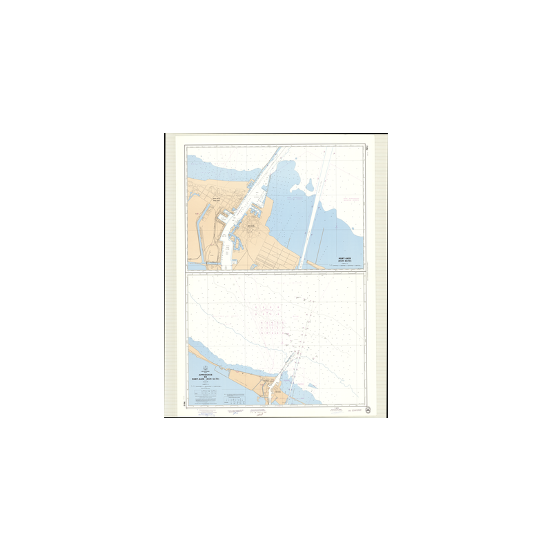 Reproduction carte marine ancienne Shom - 7012 - pORT-SAID (Abords), BUR-SAID (Abords) - EGYPTE (Côte Nord) - MEDITERRA