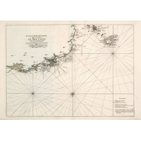 Reproduction carte marine ancienne de l'Anse de Goulven à Ouessant en 1693