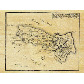 Carte marine ancienne de l'île de Ré en 1696 par "Basse Marée"