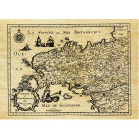 Carte marine ancienne de Bretagne en 1650