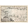 Reproduction of old nautical chart of Brittany in 1693