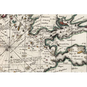 Reproduction carte marine ancienne portulan Bretagne en 1693