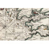 Reproduction of old nautical chart of Brittany in 1693