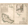 Reproduction carte marine ancienne de Belle Île en 1761