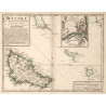 Reproduction of old nautical chart of Belle Île in 1761