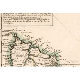 Reproduction of old nautical chart of Belle Île in 1761
