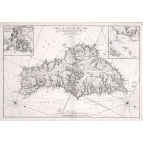 Carte marine ancienne de Belle île en Mer en 1761