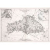 Reproduction of old nautical chart of Belle Île-en-Mer in 1761