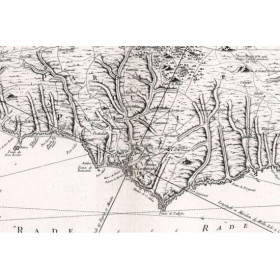 Reproduction of old nautical chart of Belle Île-en-Mer in 1761